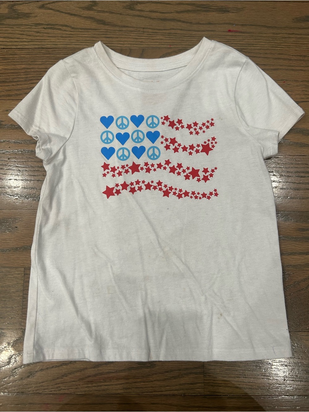4th of July Girls White Graphic Shirt Size S (6/7) – Cat & Jack Design